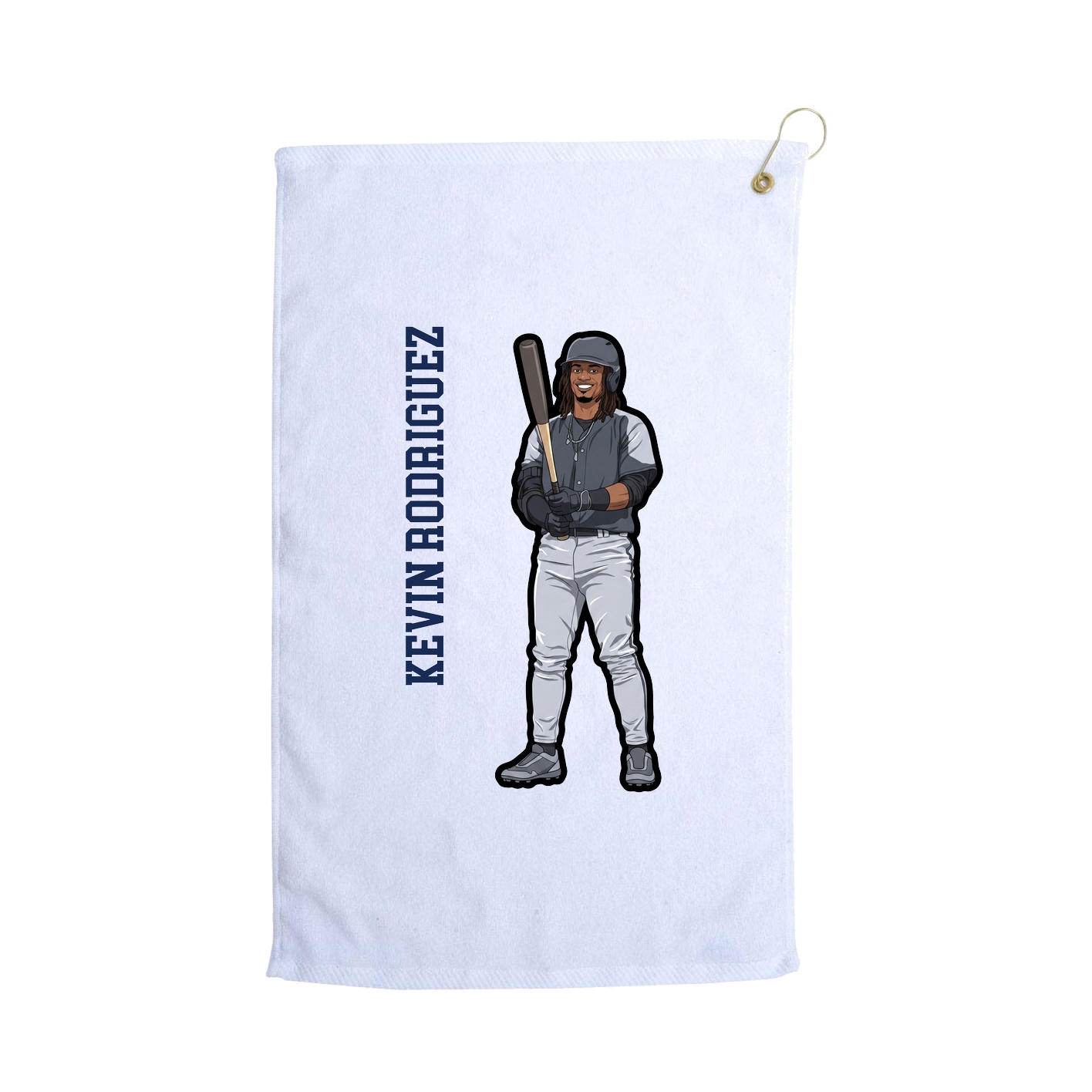 Golf Towel — Name Vertical in White