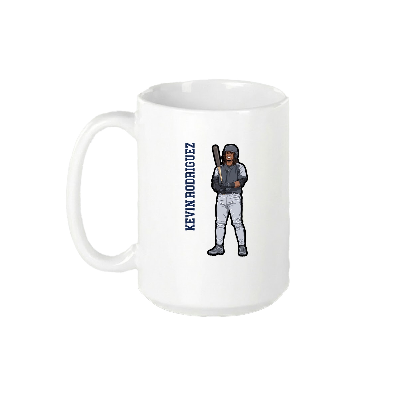 15oz Coffee Mug — Name Vertical in White