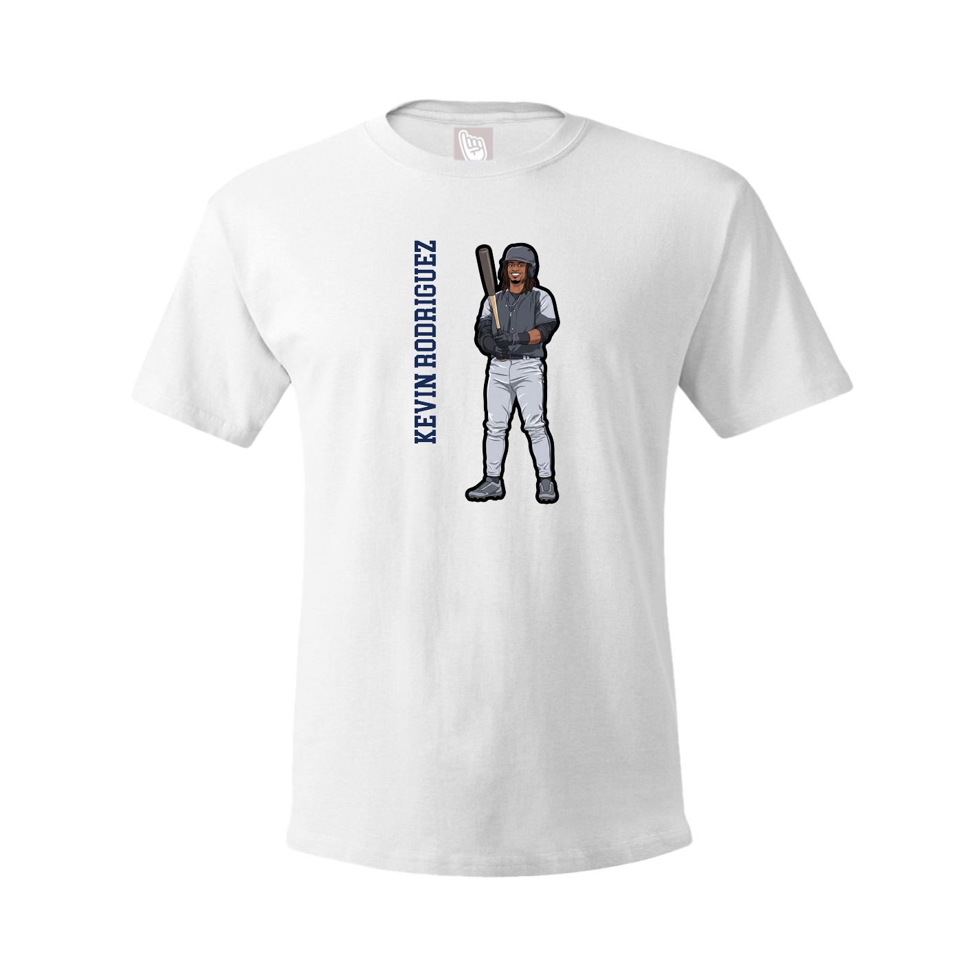 Tee — Name Vertical in White