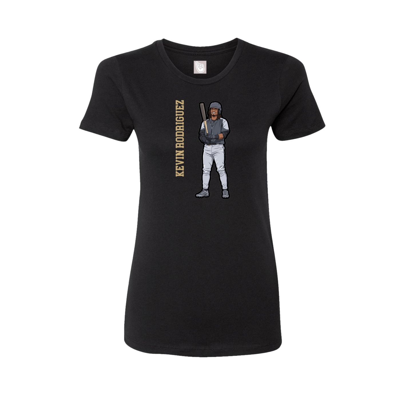 Womens Tee — Name Vertical in Black