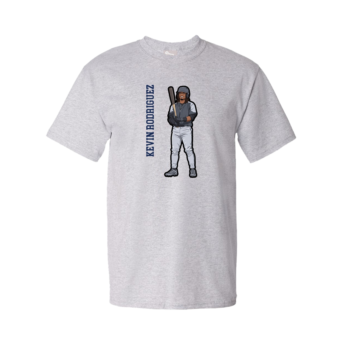 Youth Tee — Name Vertical in Grey