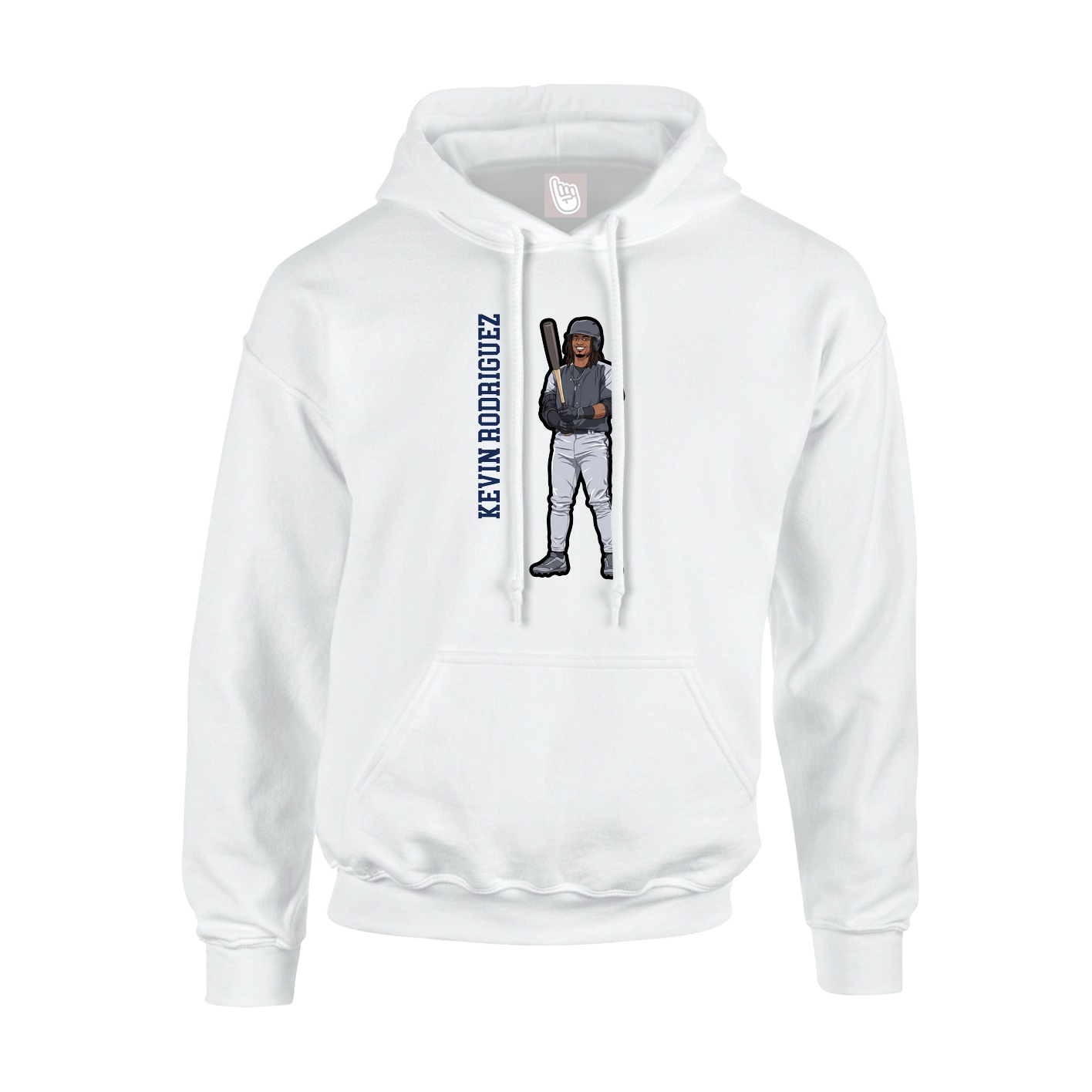 Youth Hoodie — Name Vertical in White