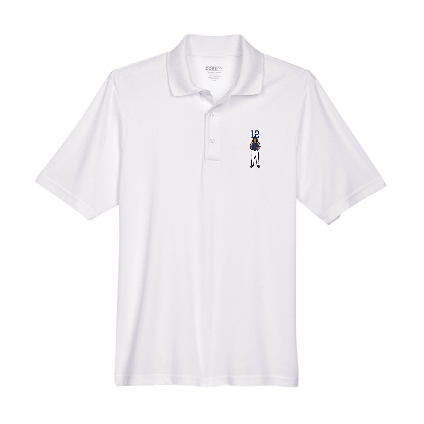 Performance Polo — Number Top in White