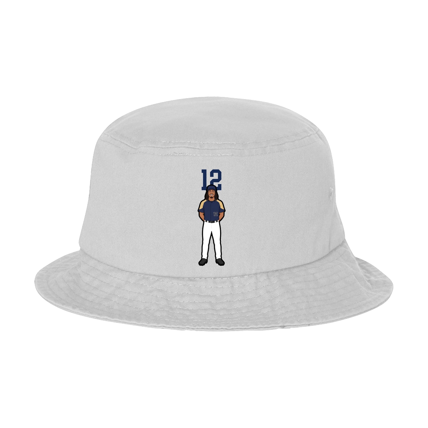 Bucket Cap — Number Top in White