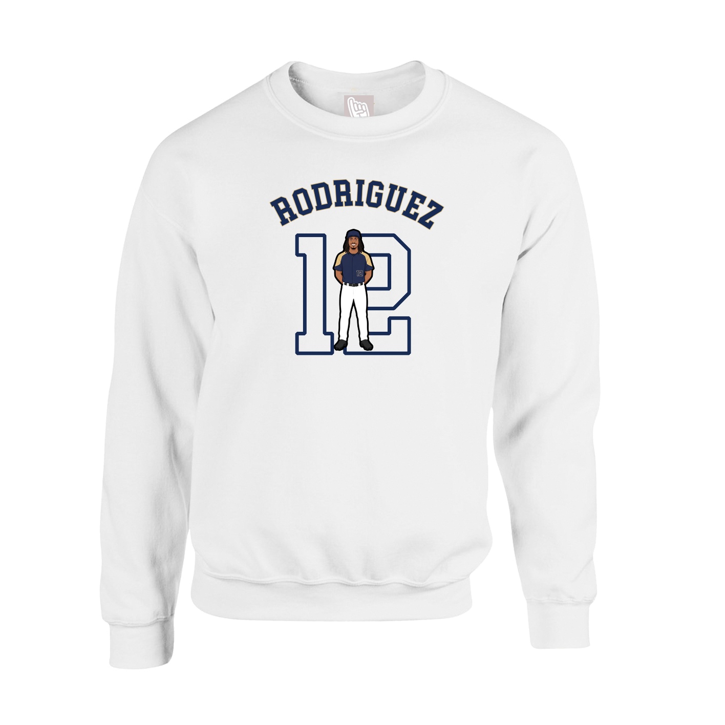Fleece Crew — Shirsey Arch in White