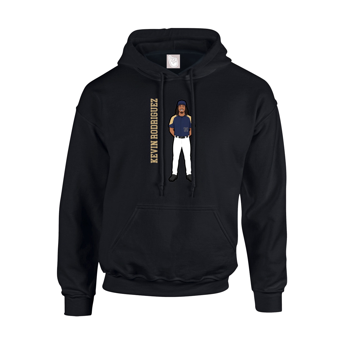 Youth Hoodie — Name Vertical in Black