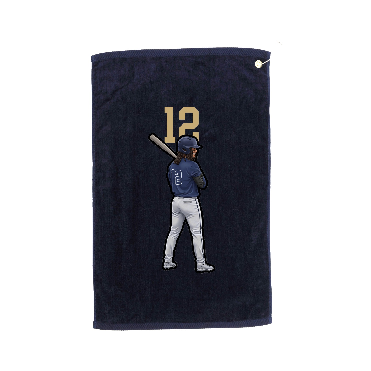Golf Towel — Number Top in Navy