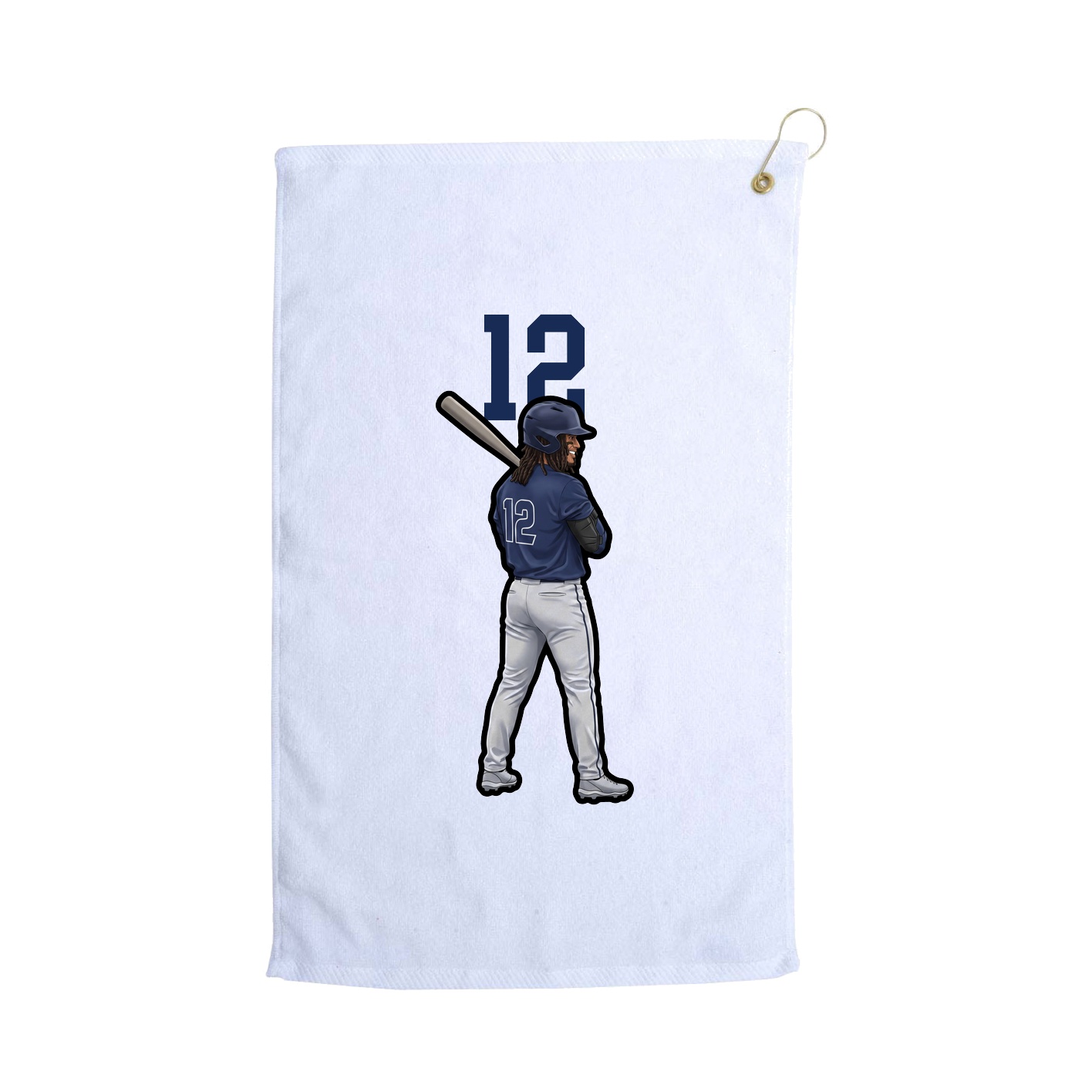Golf Towel — Number Top in White