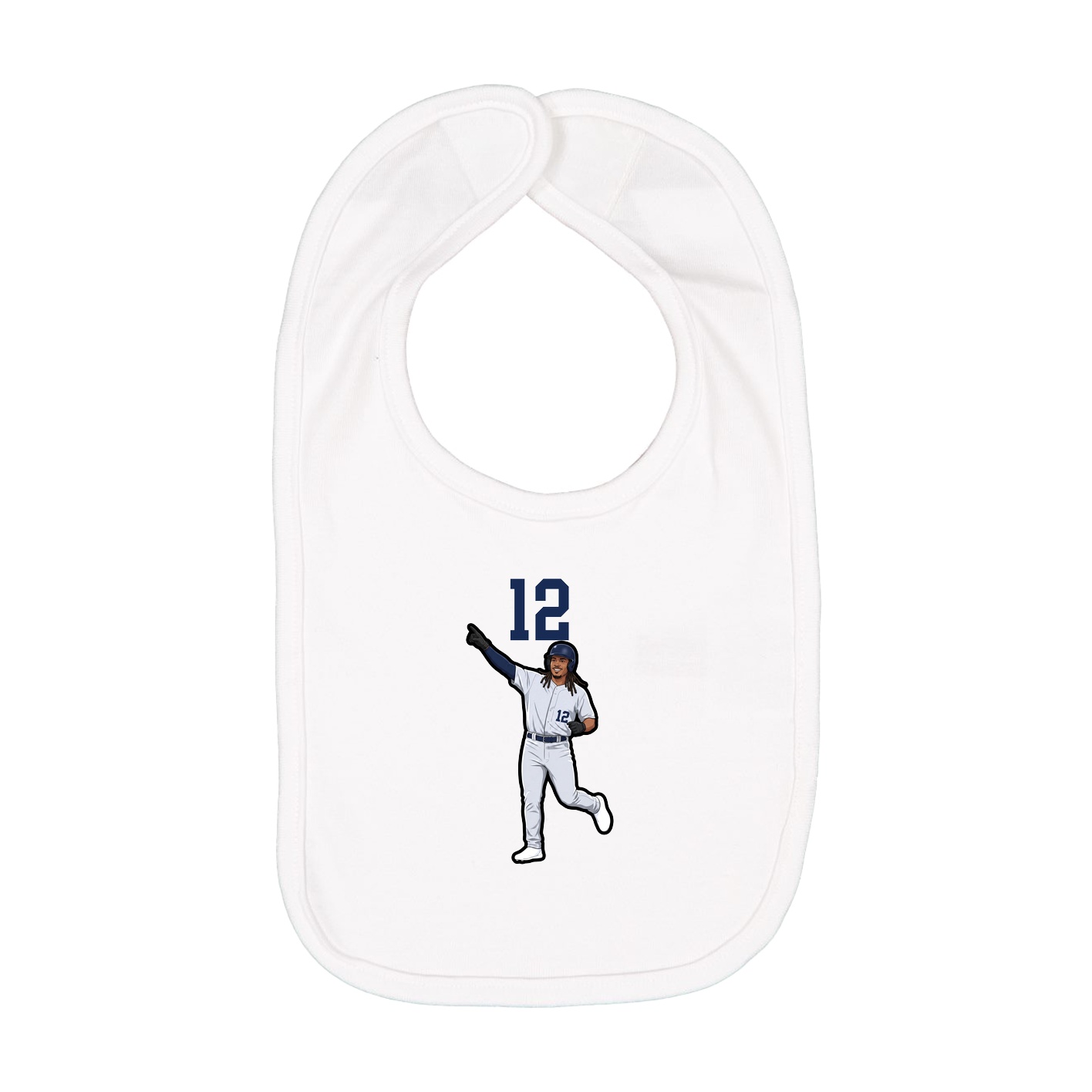 Infant Bib — Number Top in White