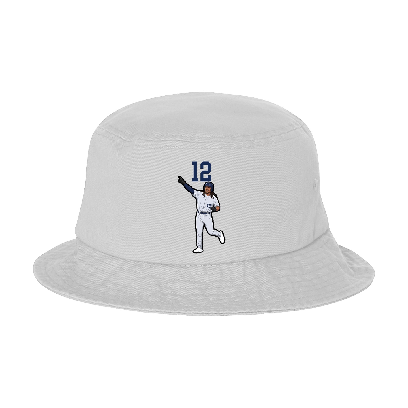 Bucket Cap — Number Top in White