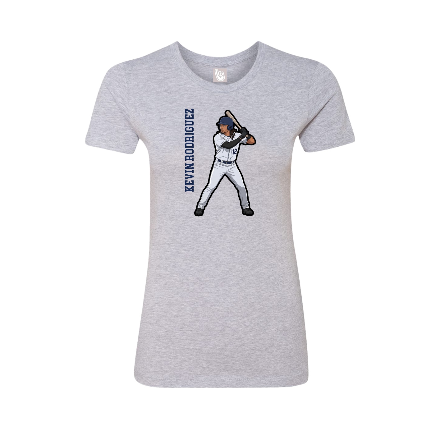 Womens Tee — Name Vertical in Grey