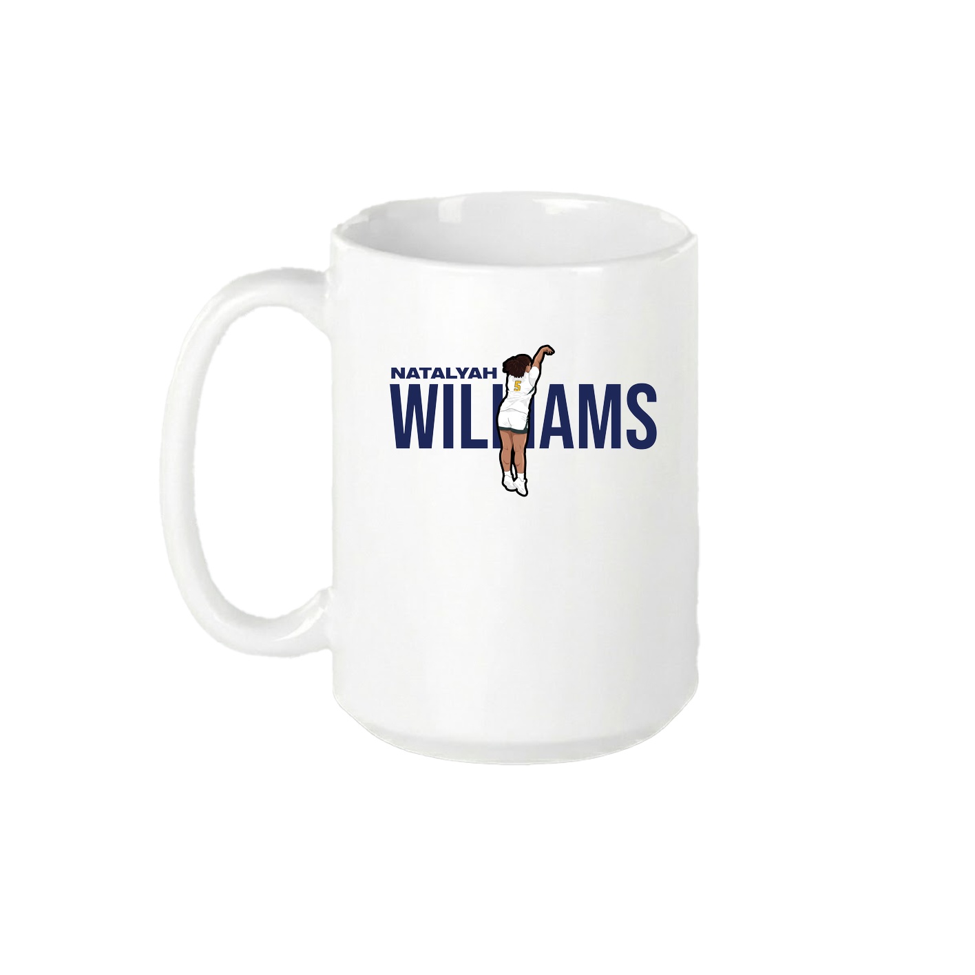 15oz Coffee Mug — Player Name in White