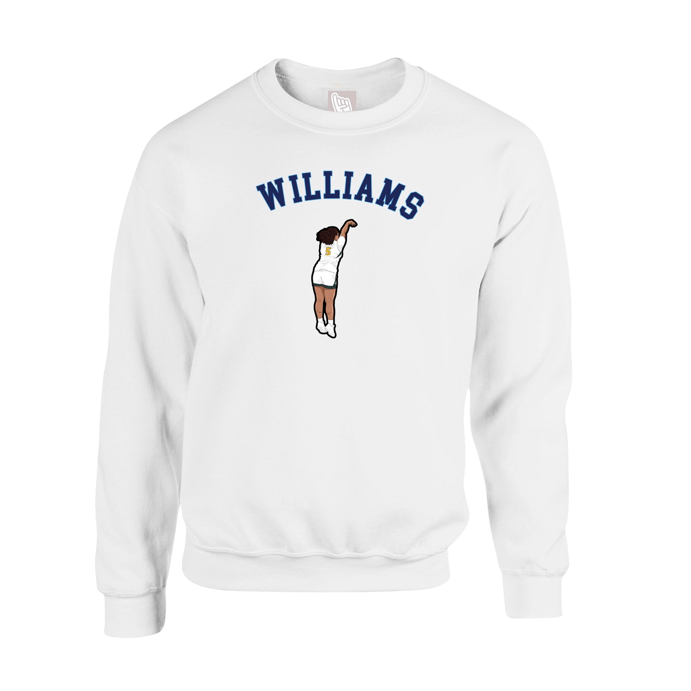 Fleece Crew — Shirsey Arch in White