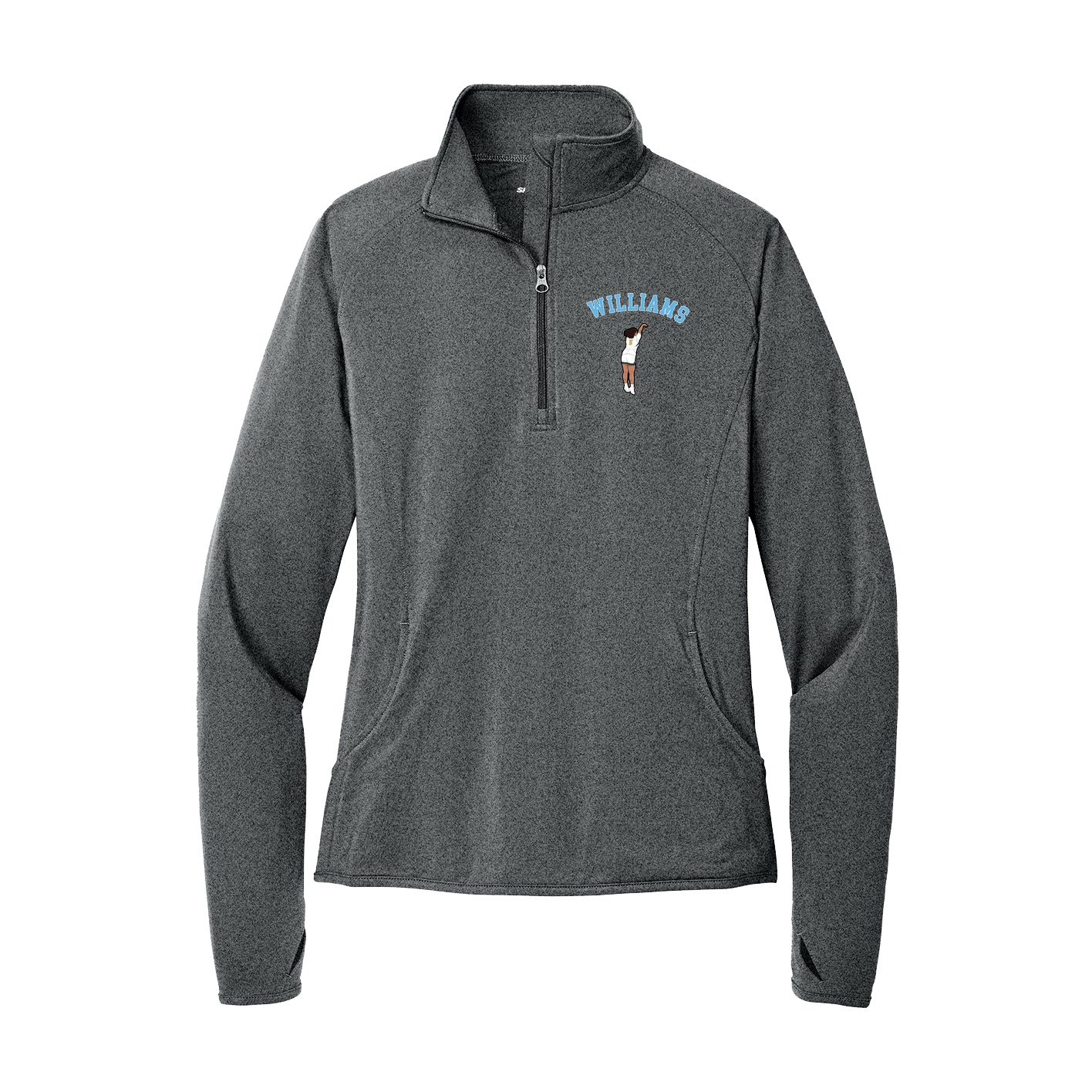 Women's Q-Zip Pullover — Shirsey Arch in Grey