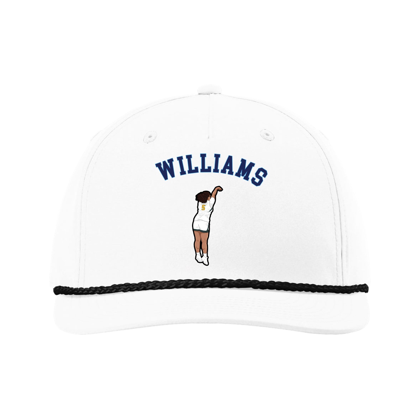 Five-Panel Classic Rope Cap — Shirsey Arch in White