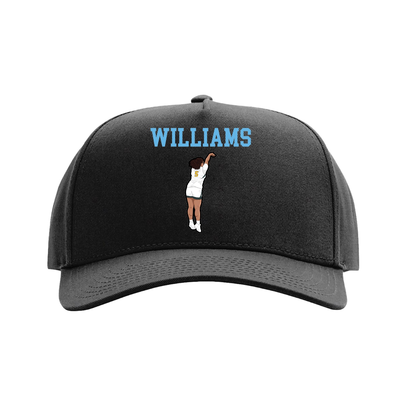 Full Fabric Five-Panel Champ Cap — Shirsey in Black