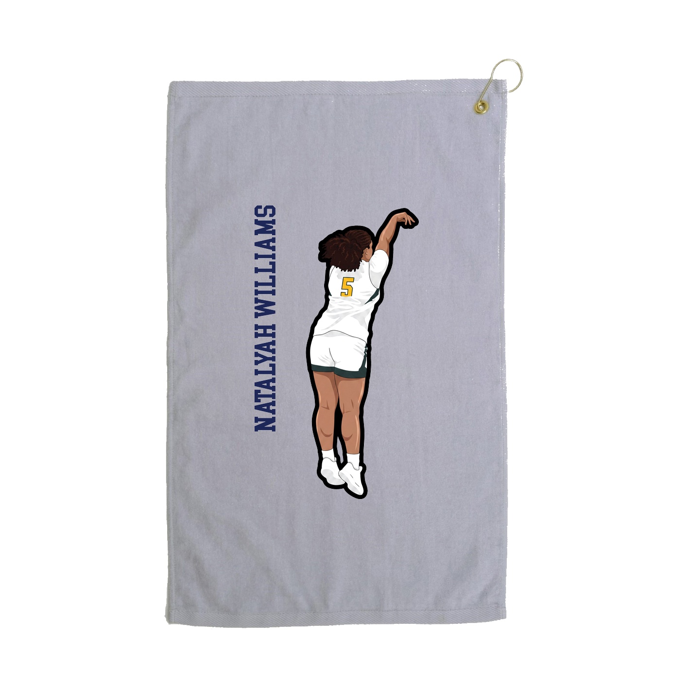 Golf Towel — Name Vertical in Grey