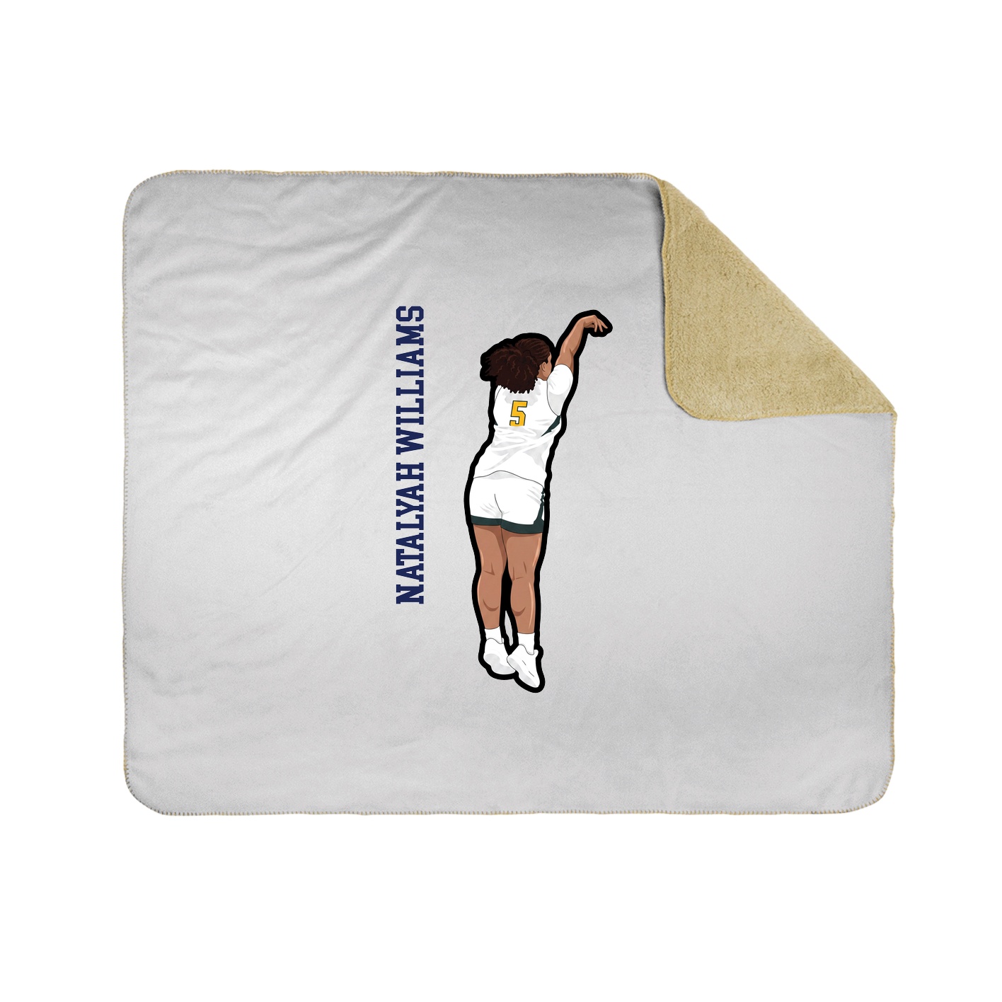 Throw Blanket — Name Vertical in White