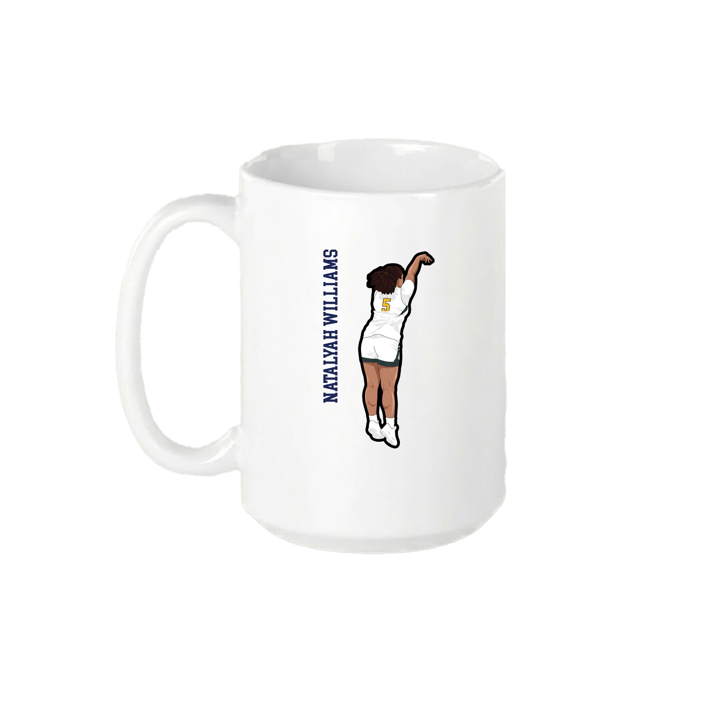 15oz Coffee Mug — Name Vertical in White