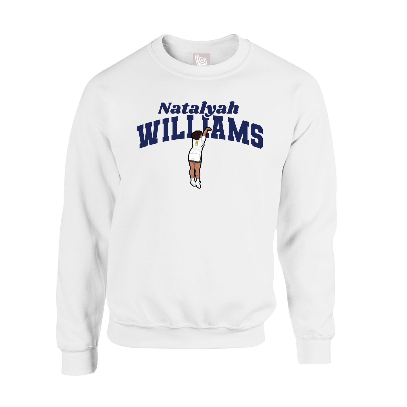 Fleece Crew — Signature Arch in White