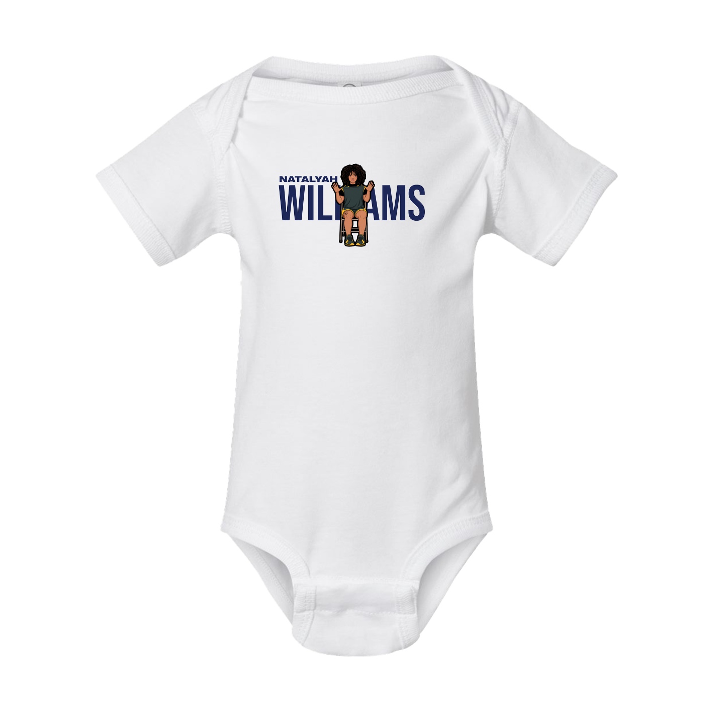 Baby Onesie — Player Name in White