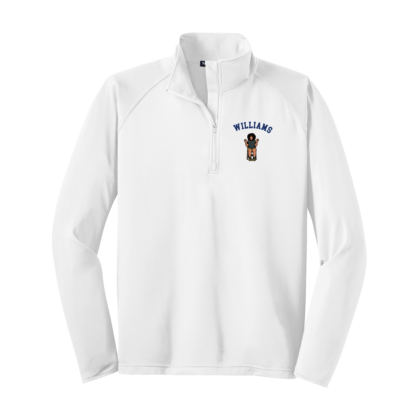 Q-Zip Pullover — Shirsey Arch in White