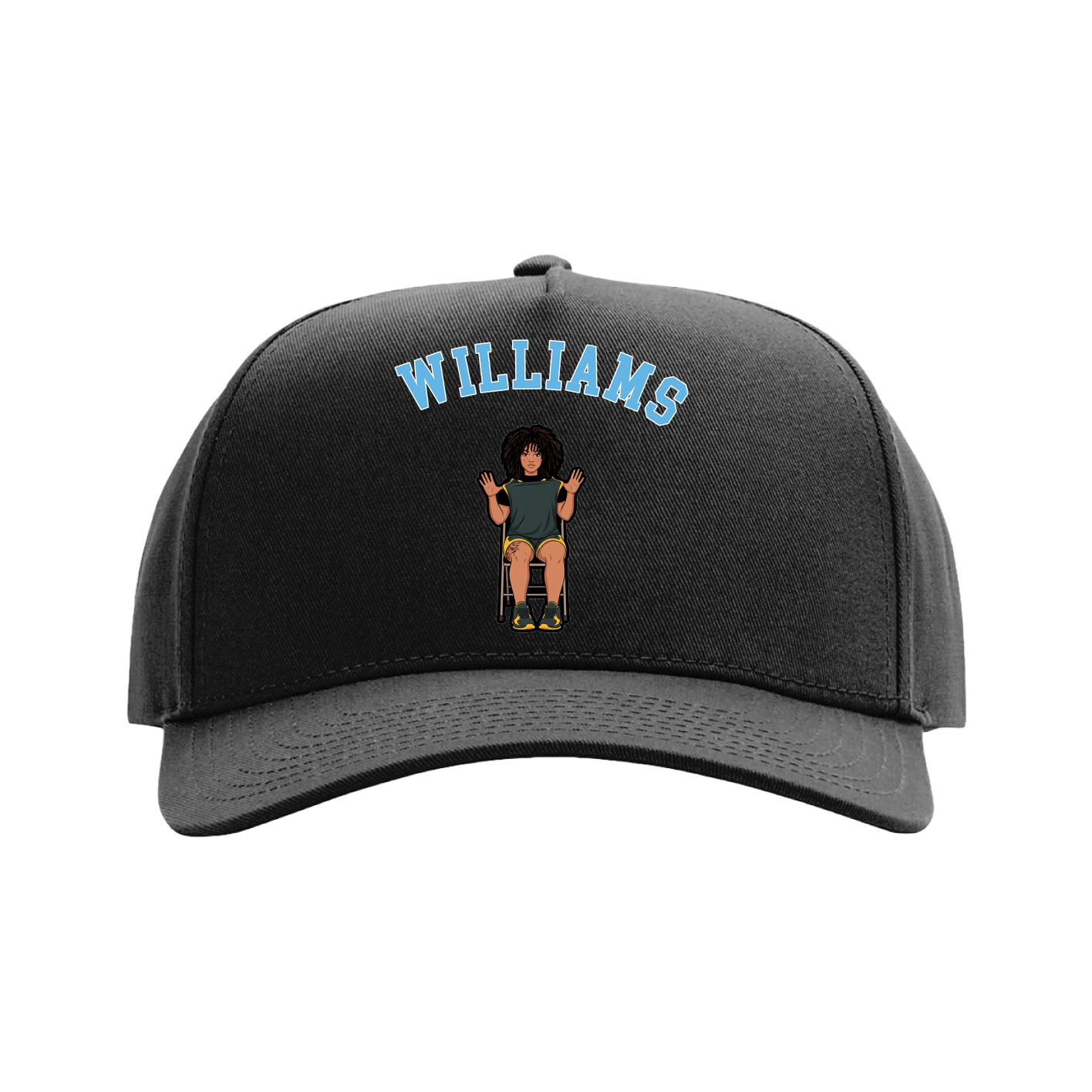 Full Fabric Five-Panel Champ Cap — Shirsey Arch in Black