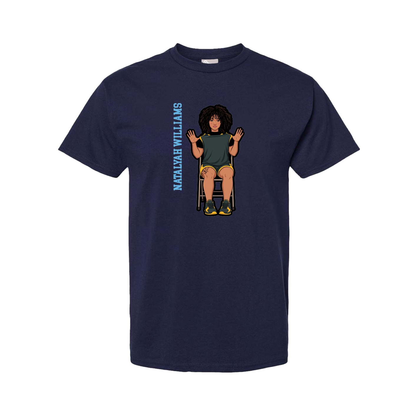 Tee — Name Vertical in Navy