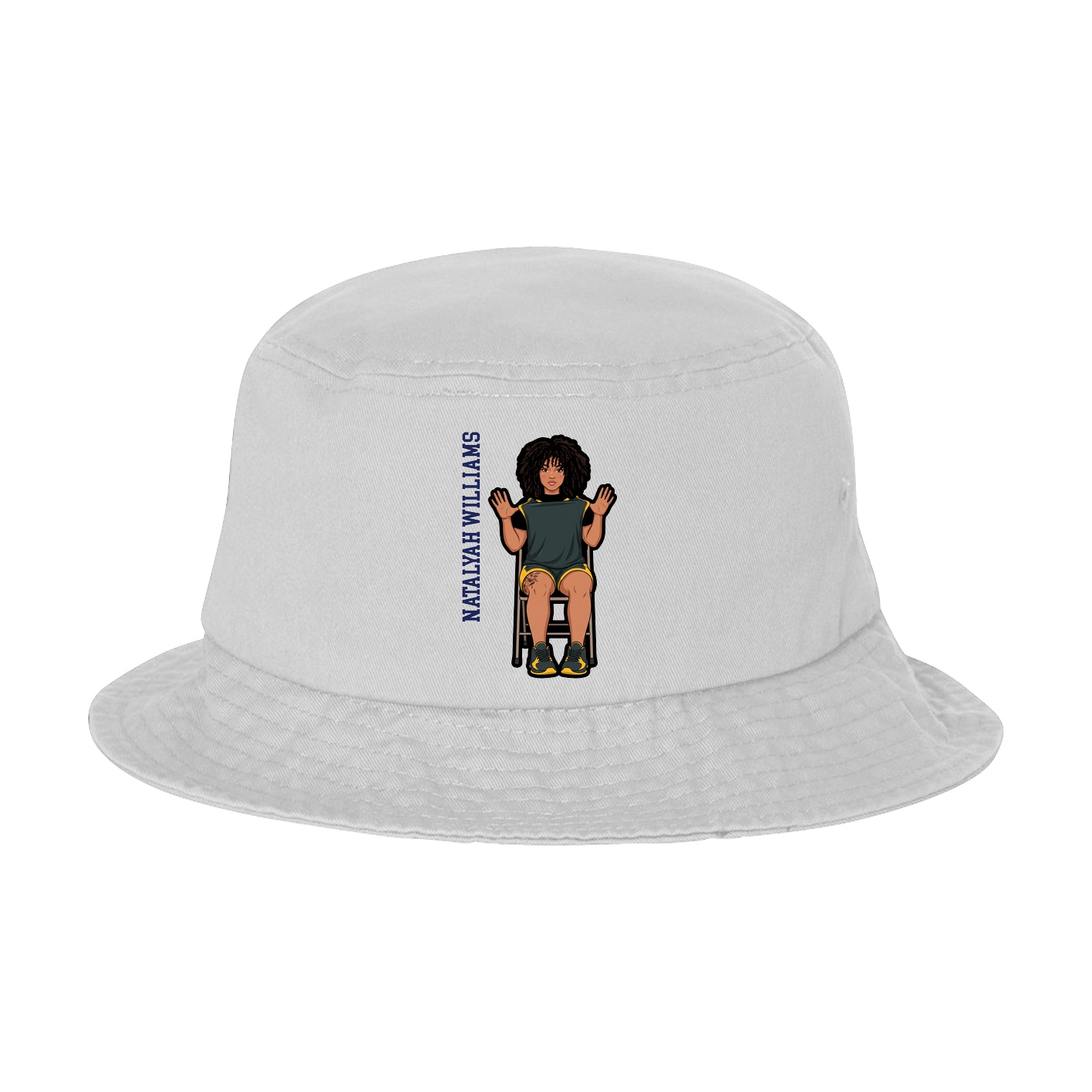 Bucket Cap — Name Vertical in White