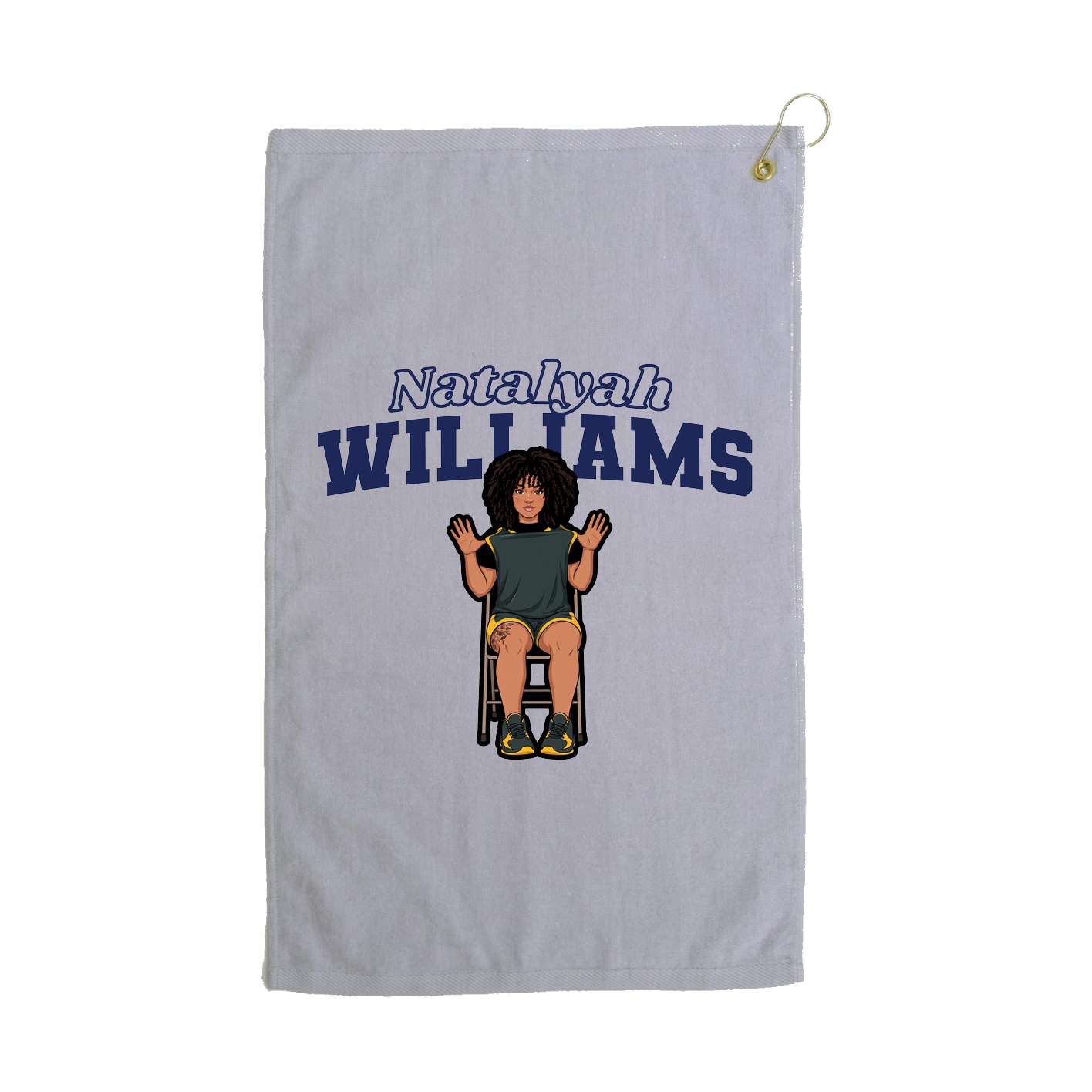 Golf Towel — Name Arch in Grey