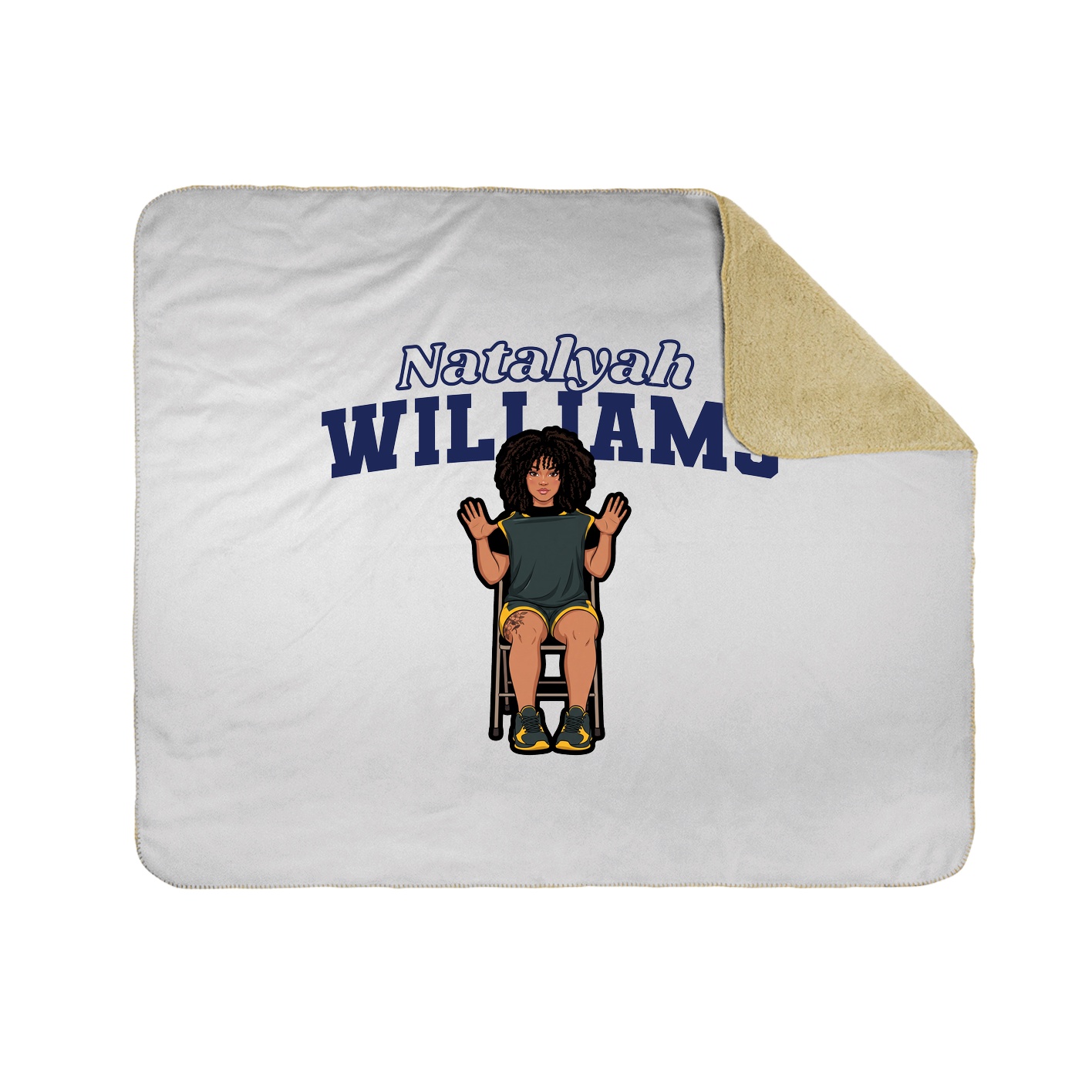 Throw Blanket — Name Arch in White