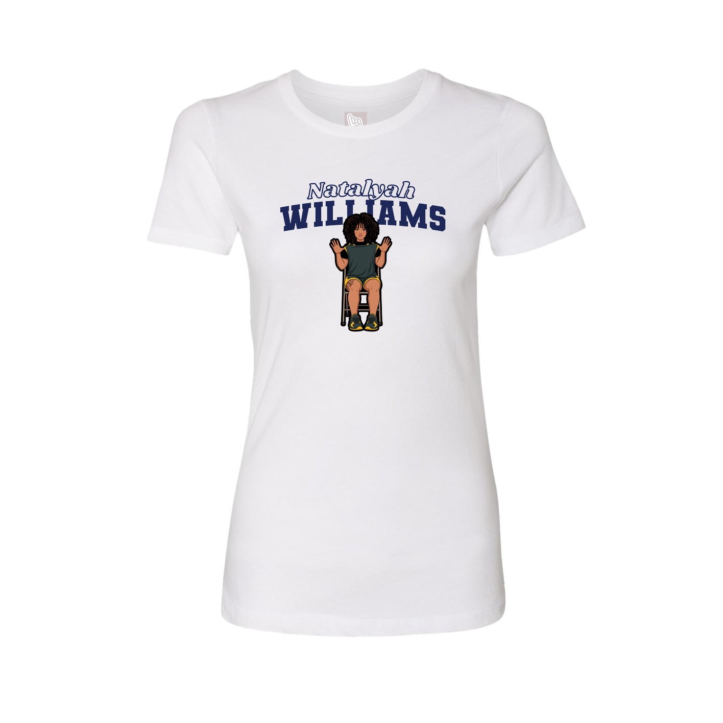 Fitted Women's Tee — Name Arch in White