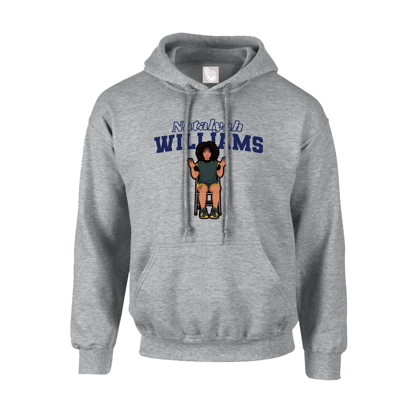 Hoodie — Name Arch in Grey