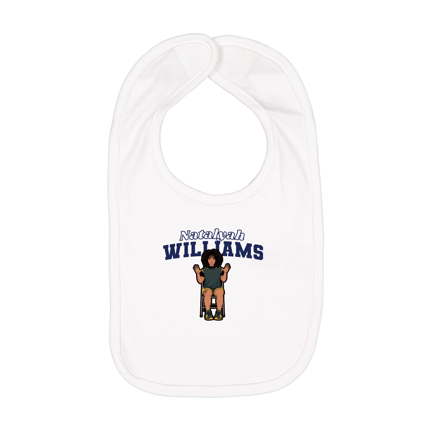 Infant Bib — Name Arch in White