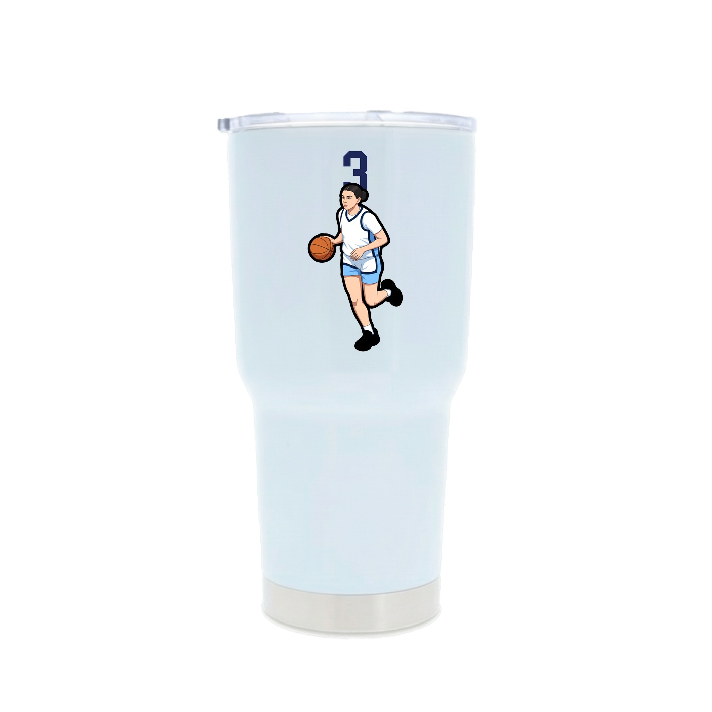 30oz Stainless Steel Tumbler — Number Top in White