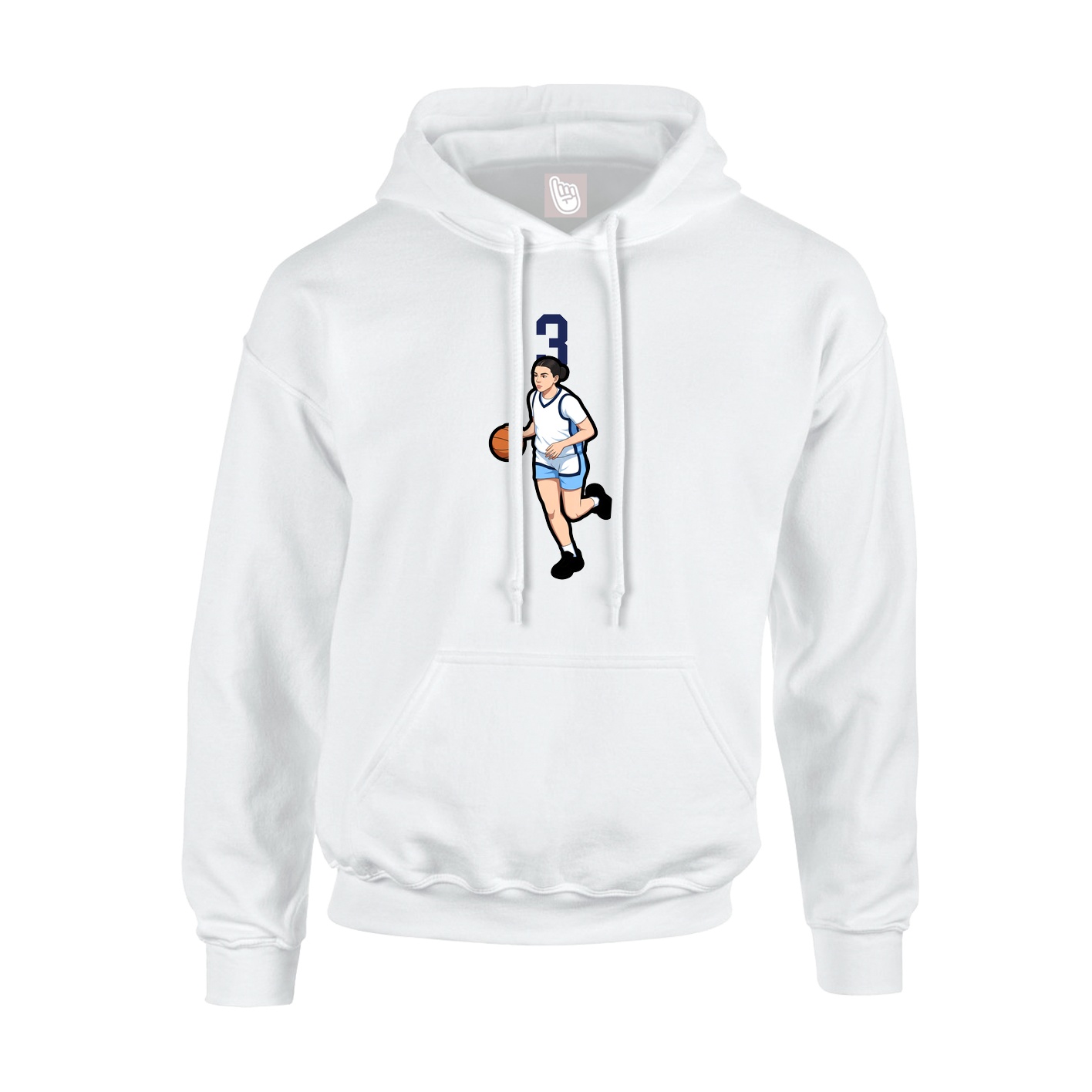 Hoodie — Number Top in White