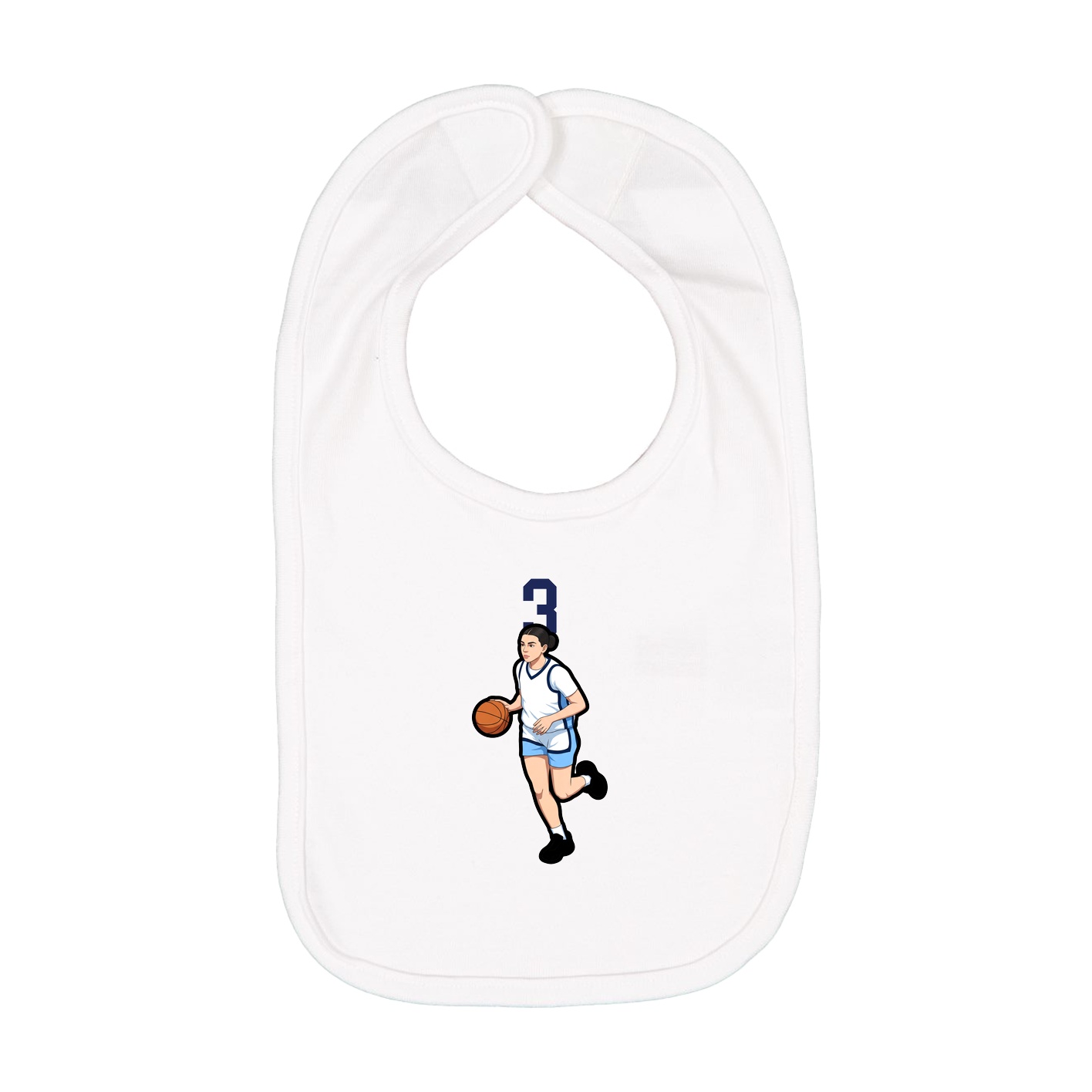 Infant Bib — Number Top in White