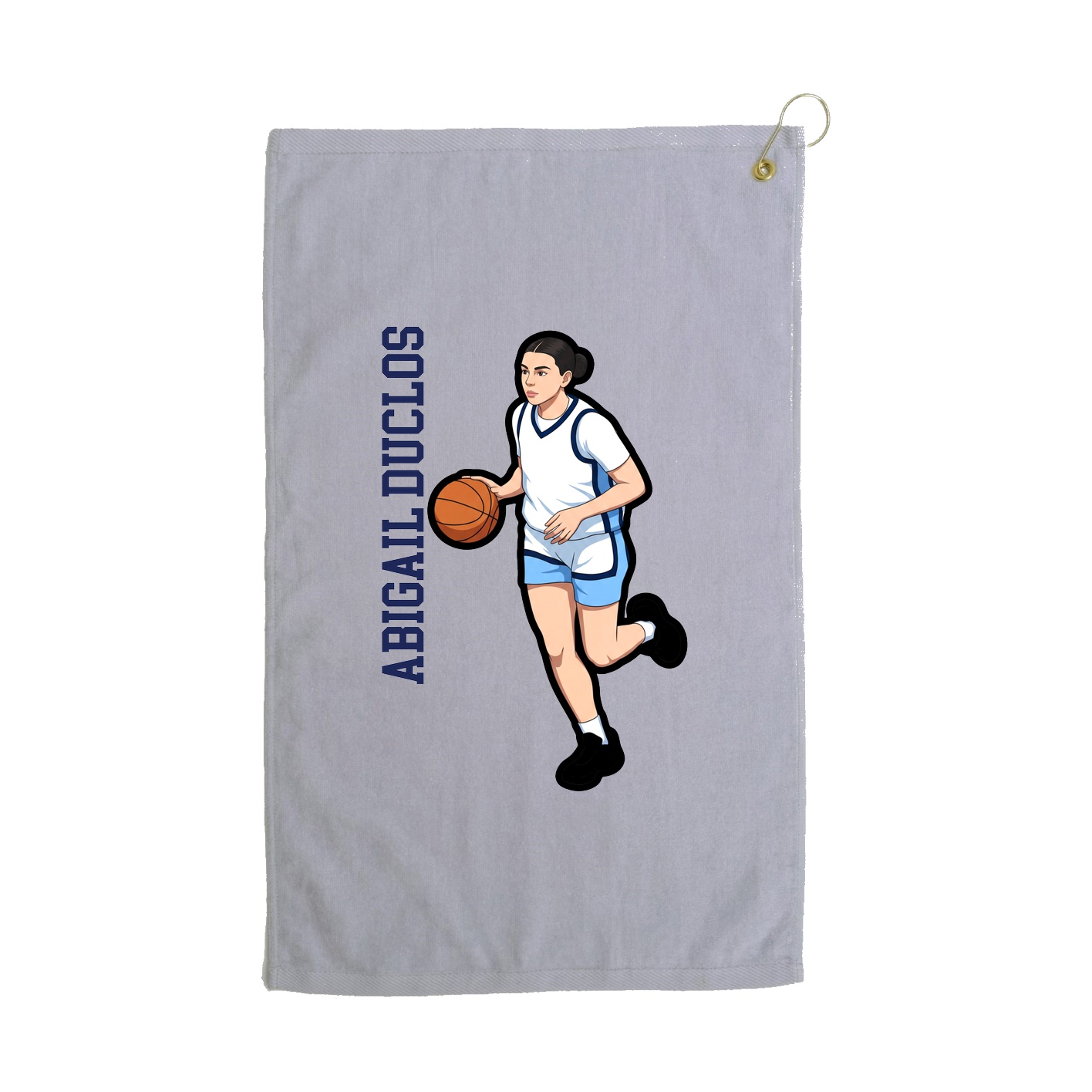 Golf Towel — Name Vertical in Grey