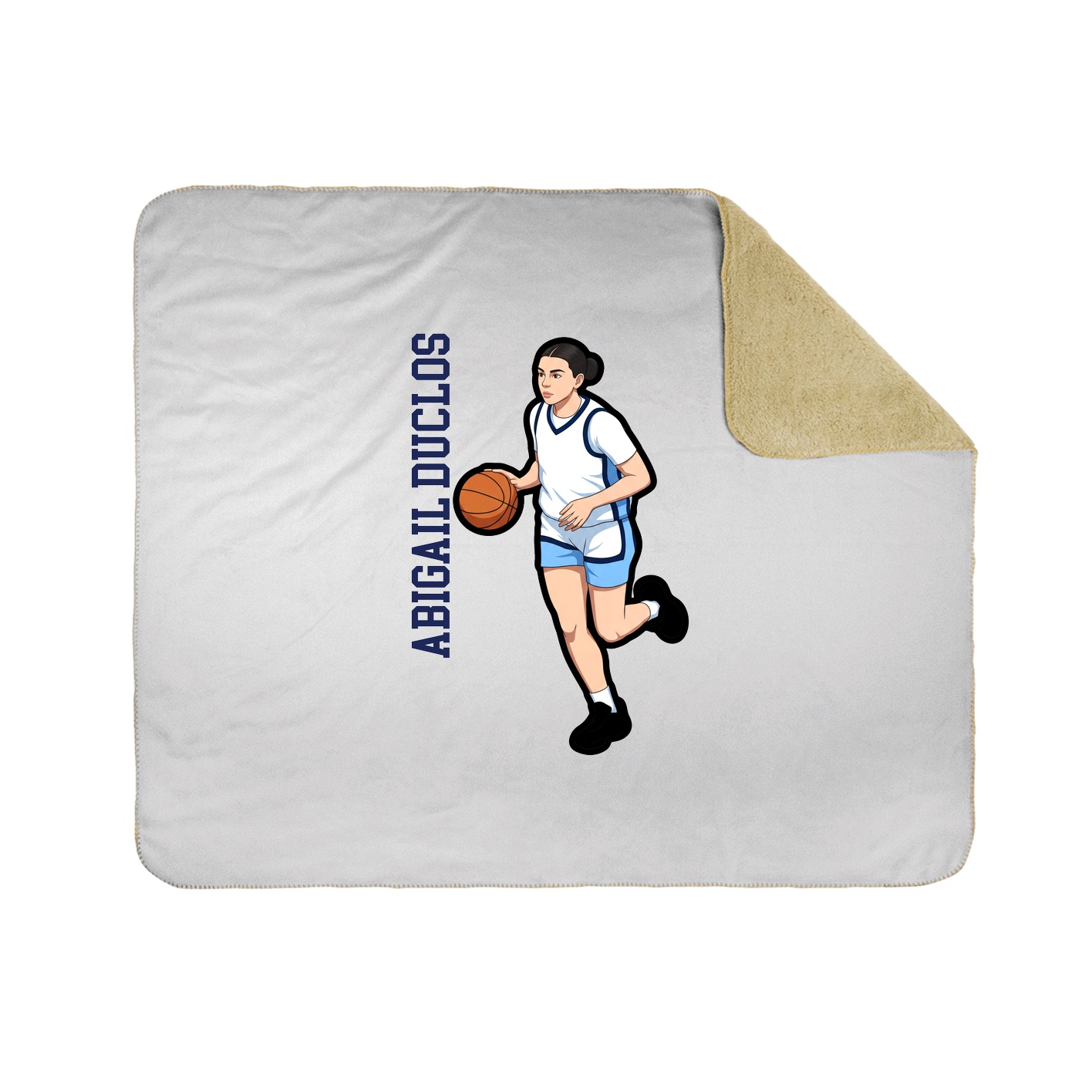 Throw Blanket — Name Vertical in White