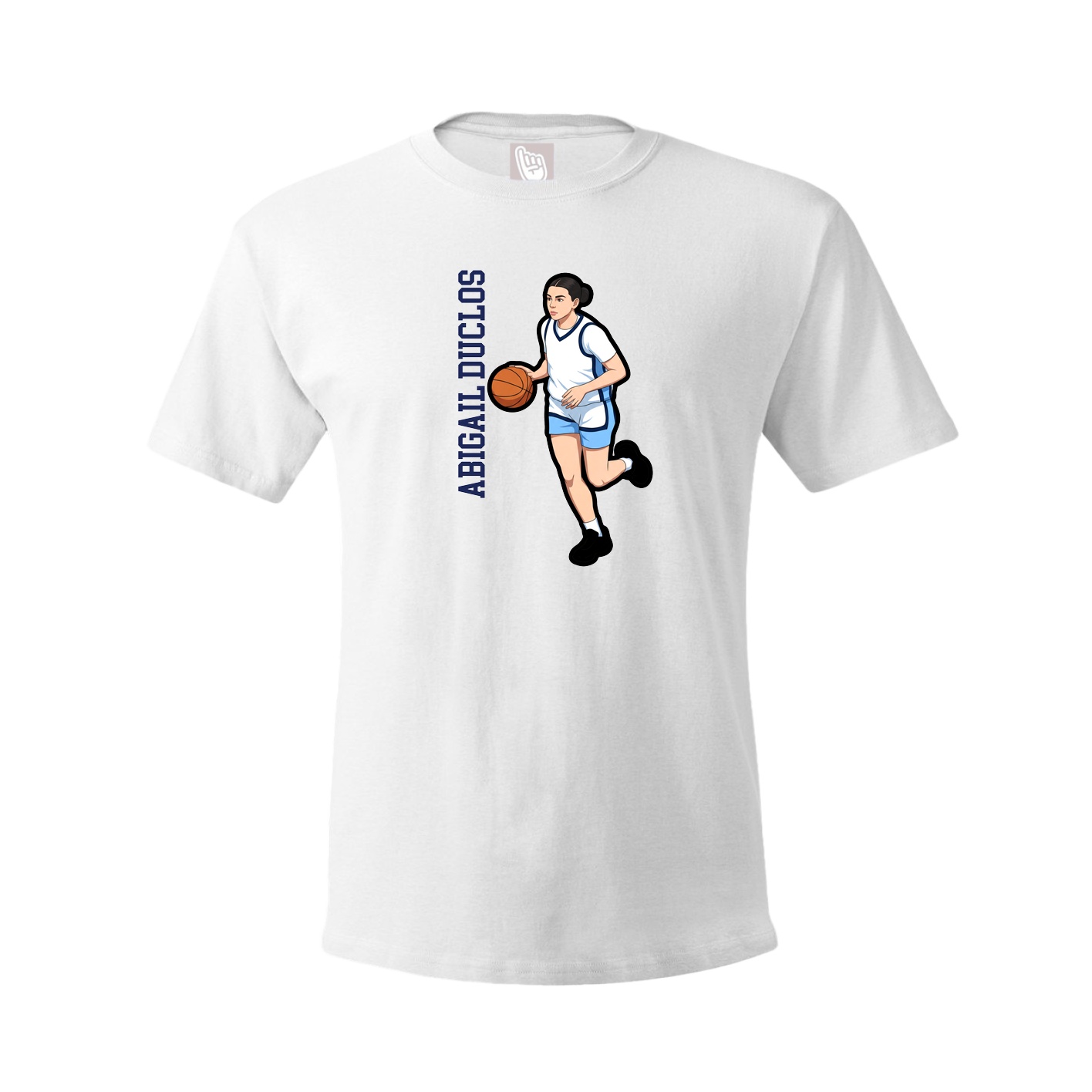 Youth Tee — Name Vertical in White
