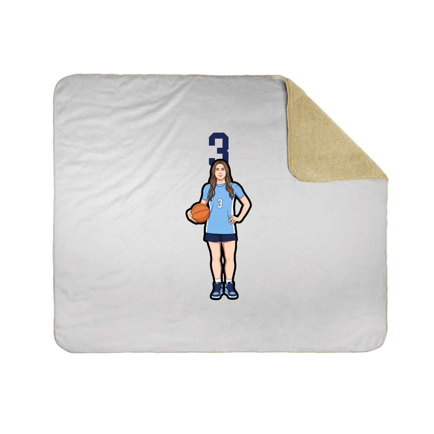 Throw Blanket — Number Top in White