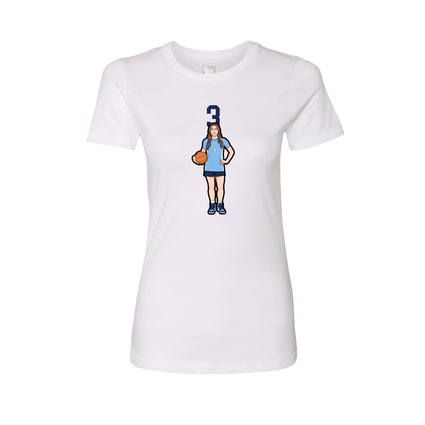 Fitted Women's Tee — Number Top in White