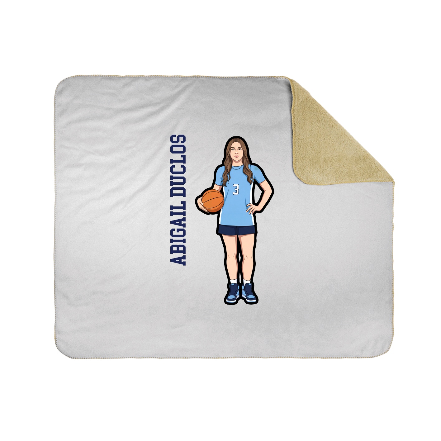 Throw Blanket — Name Vertical in White