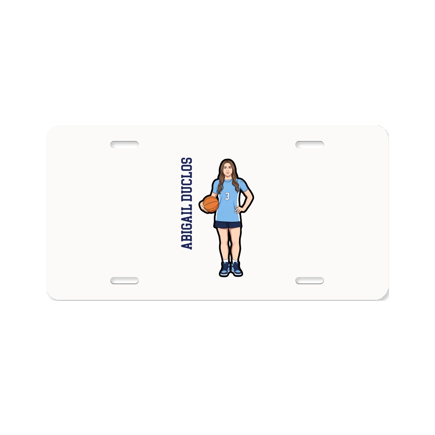 License Plate — Name Vertical in Classic