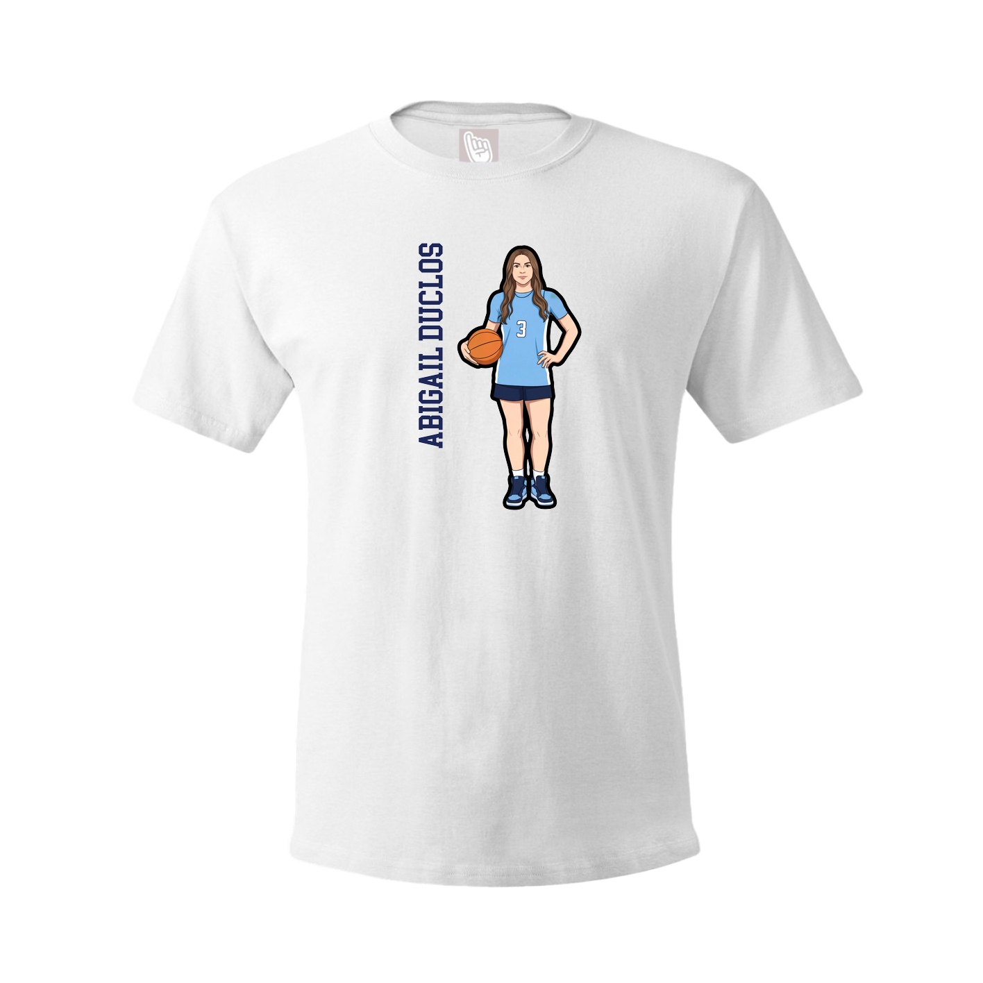 Tee — Name Vertical in White