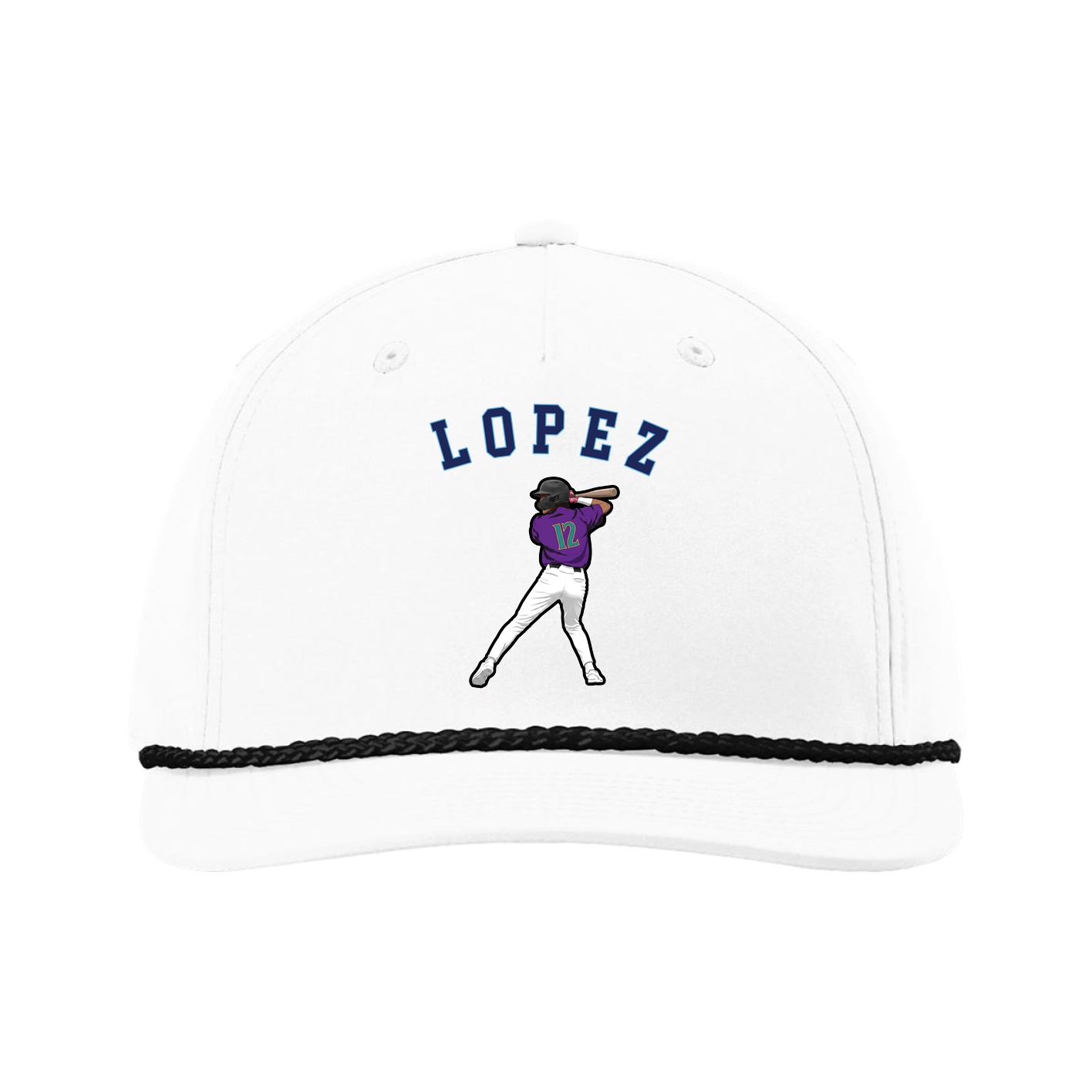 Five-Panel Classic Rope Cap — Shirsey Arch in White