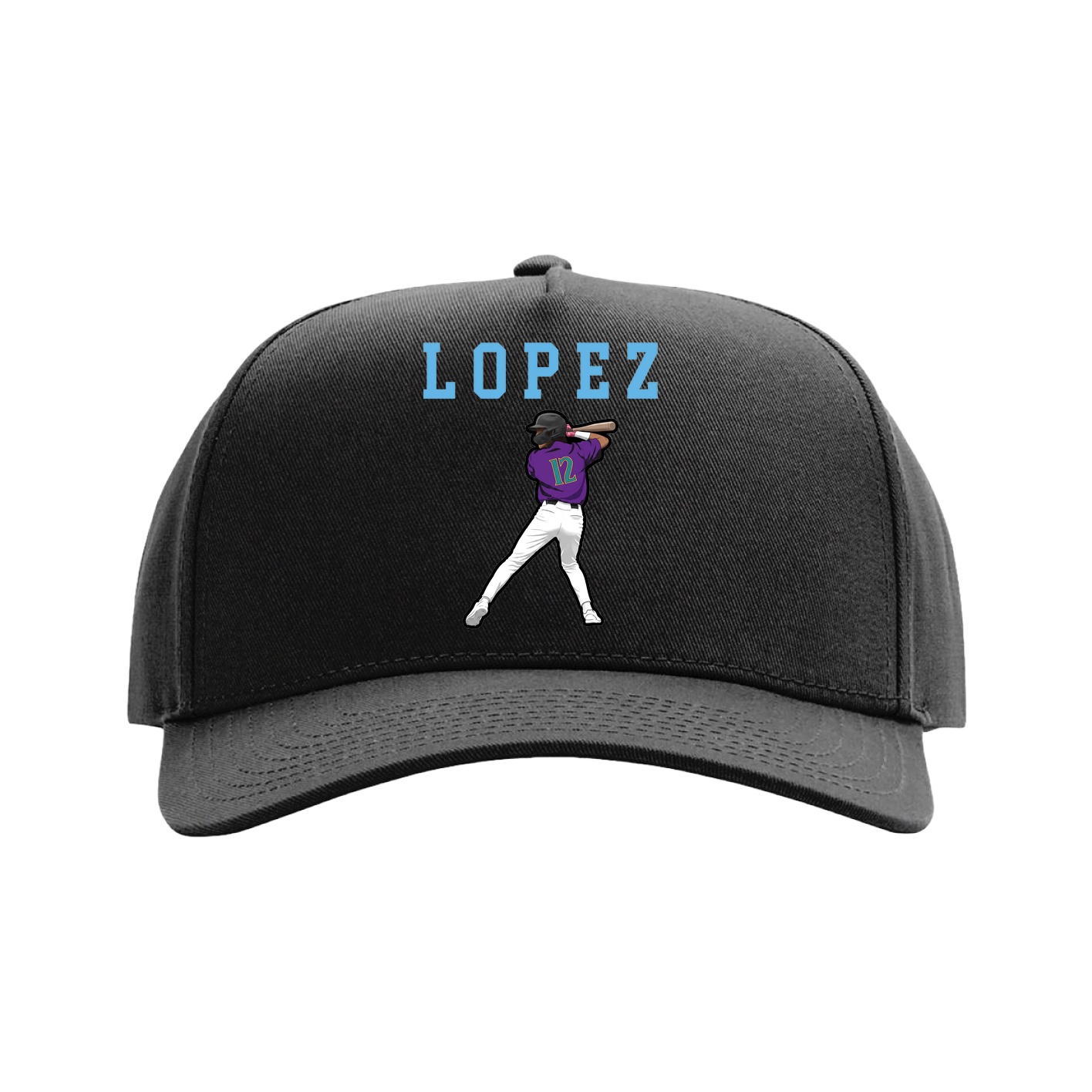 Full Fabric Five-Panel Champ Cap — Shirsey in Black