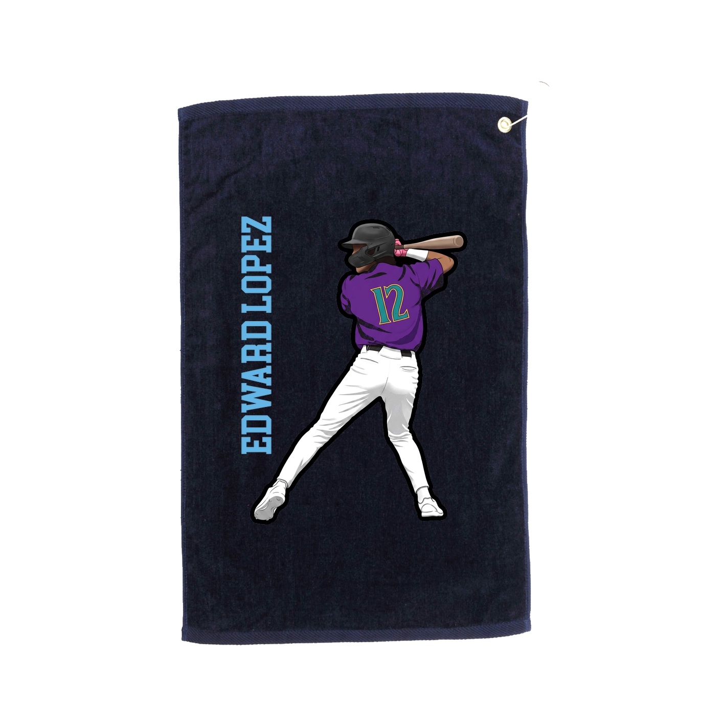 Golf Towel — Name Vertical in Navy