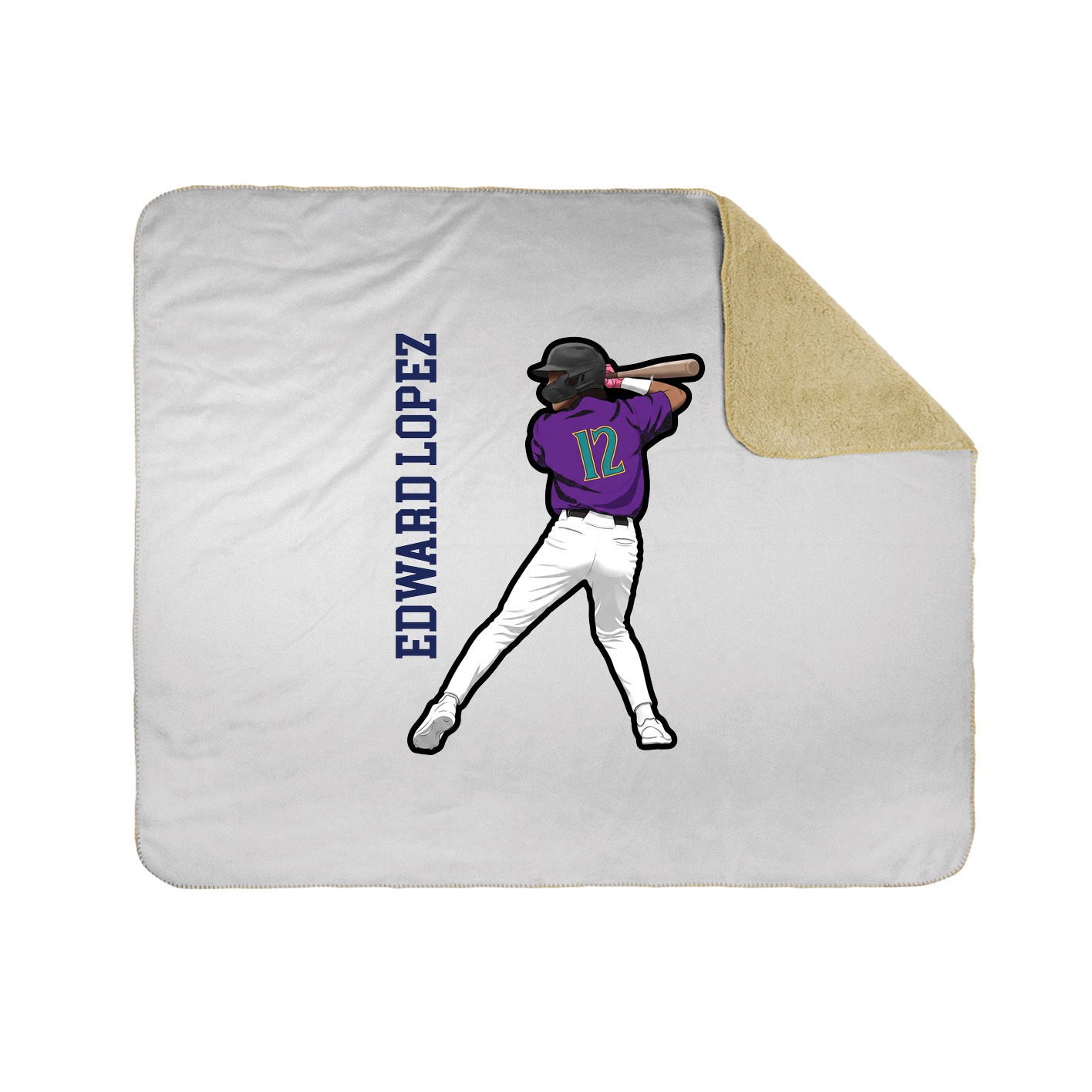 Throw Blanket — Name Vertical in White