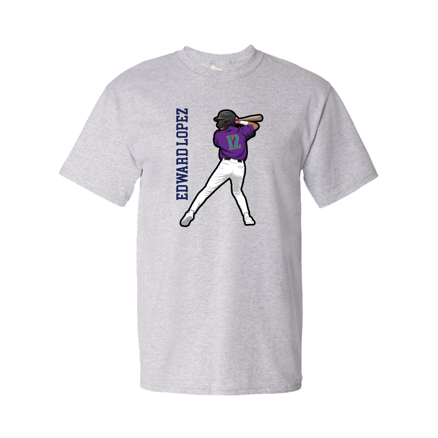 Tee — Name Vertical in Grey